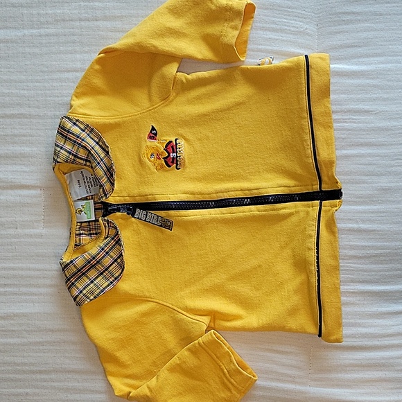 Vintage Sesame Street Big Bird Zip-Up Jacket Sz 24 Month Yellow - Picture 1 of 5